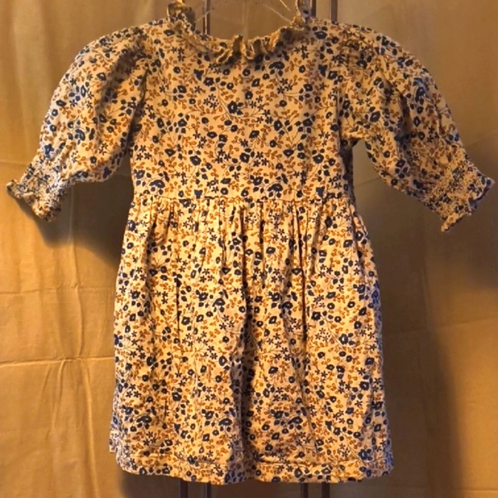 LALi Adorable Floral Dress in Navy and Cream
